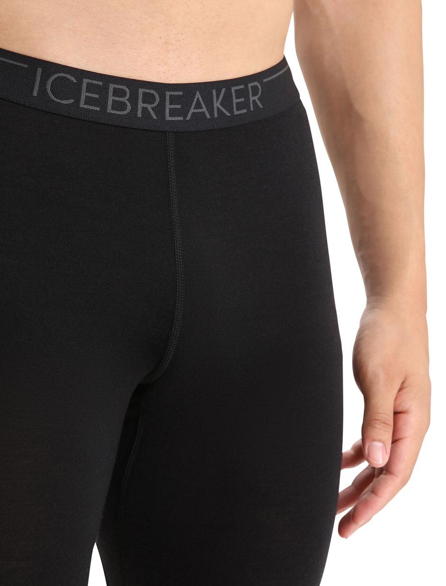 Icebreaker BodyfitZone™ Merino 150 Zone Thermal Miesten Leggingsit Mustat | FI 1140ZUTG